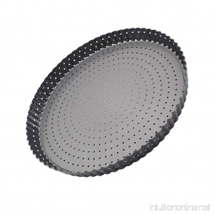 Fityle Carbon Steel Removable Loose Bottom Quiche Tart Pan Tart Pie Pan Round Tart Quiche Pan with Removable Base Pizza Baking Tray - Round - B07DKNGG7L